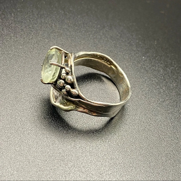 Sterling Silver Large Prasiolite Stone Statement Ring - Picture 8 of 16